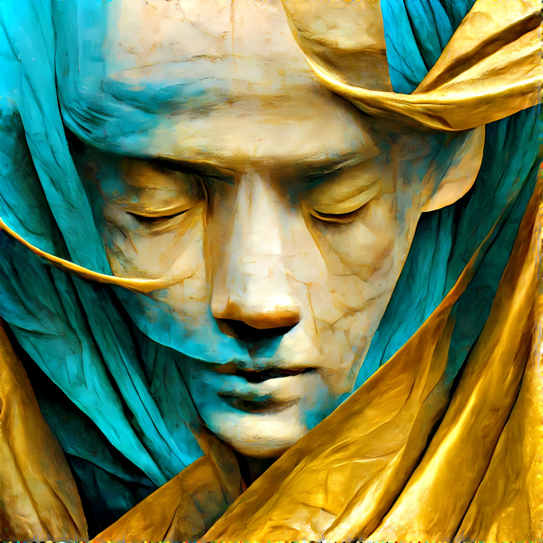 Colorful marble face