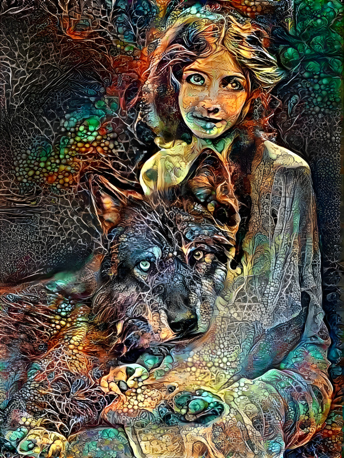 Woman with Wolf