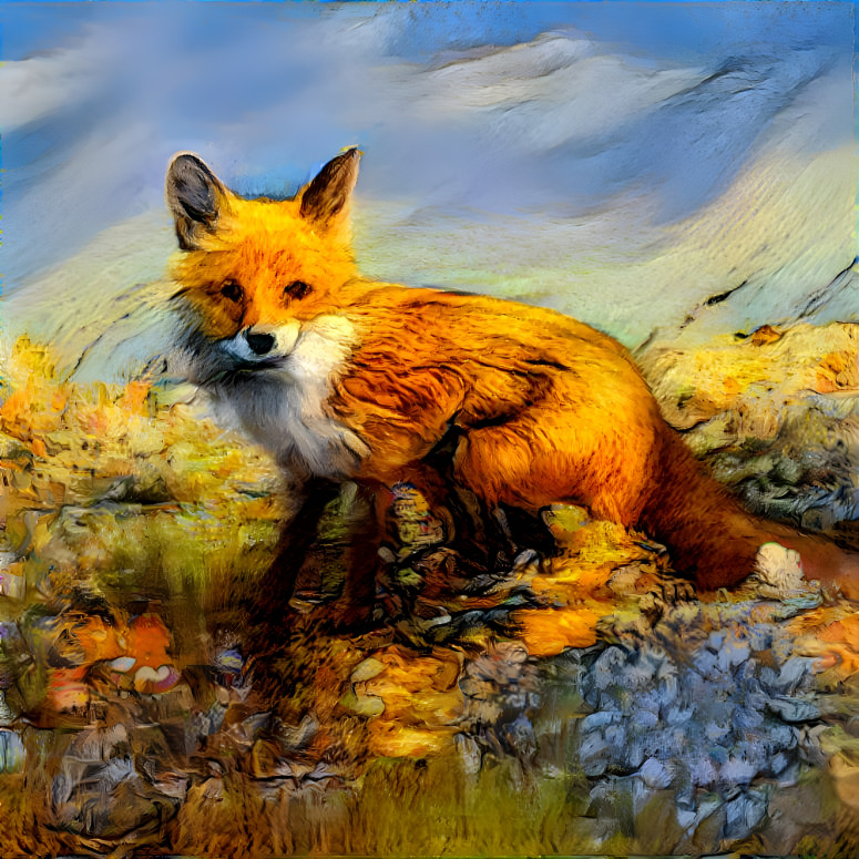 Fox in flowers