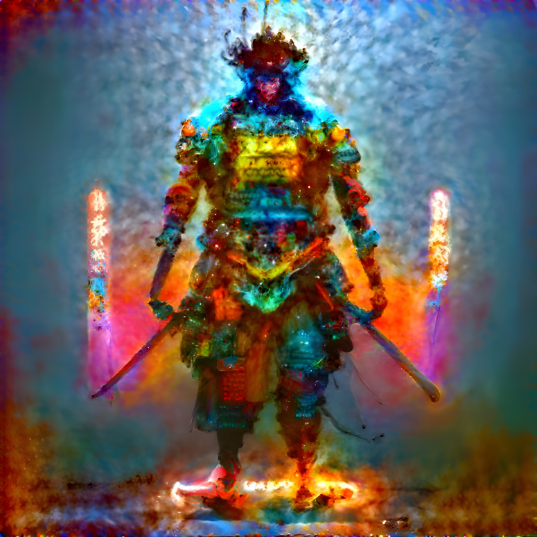 Vibrant Cybernetic Samurai