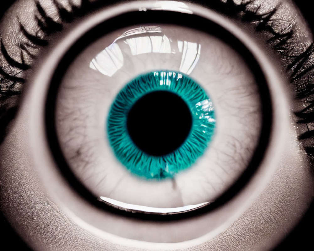 Detailed Close-Up of Vibrant Turquoise Human Eye