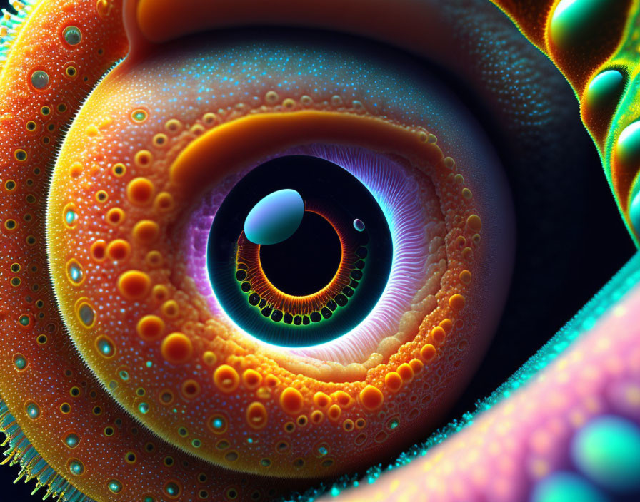 Abstract Eye Artwork with Colorful Patterns and Textures