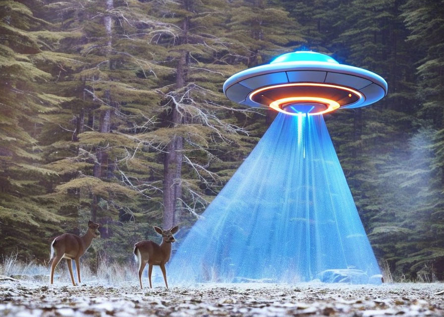 Deer with UFO. One more