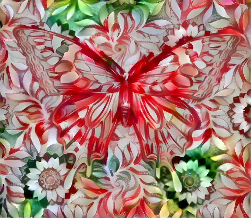 Butterfly with tulip kaleidoscope