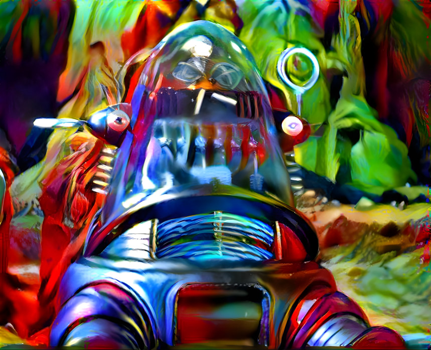 Robby the Robot (colored with marbles)