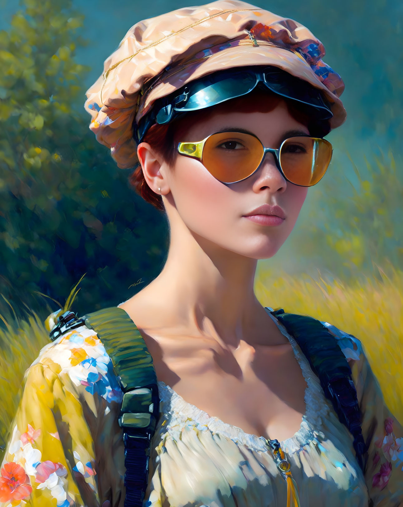 Woman with tinted glasses