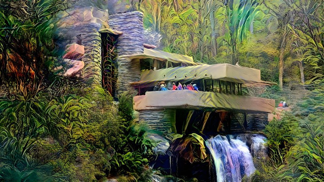 falling water in the jungle