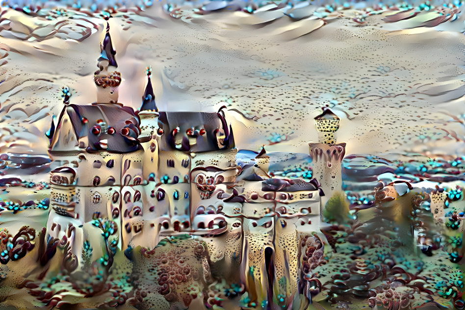 Neuschwanstein AI cake theme, less color