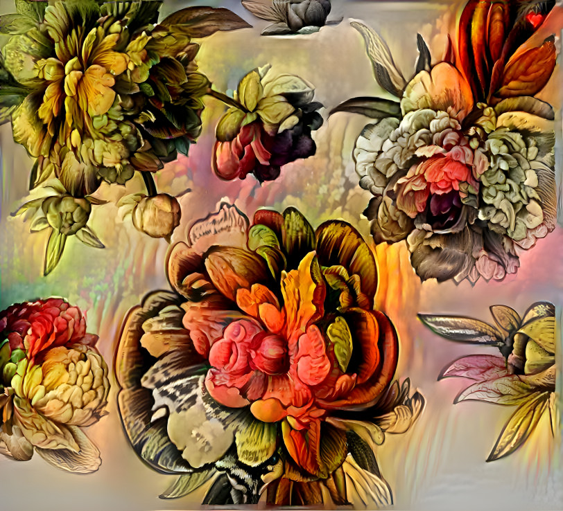 Flowers colored using deep style