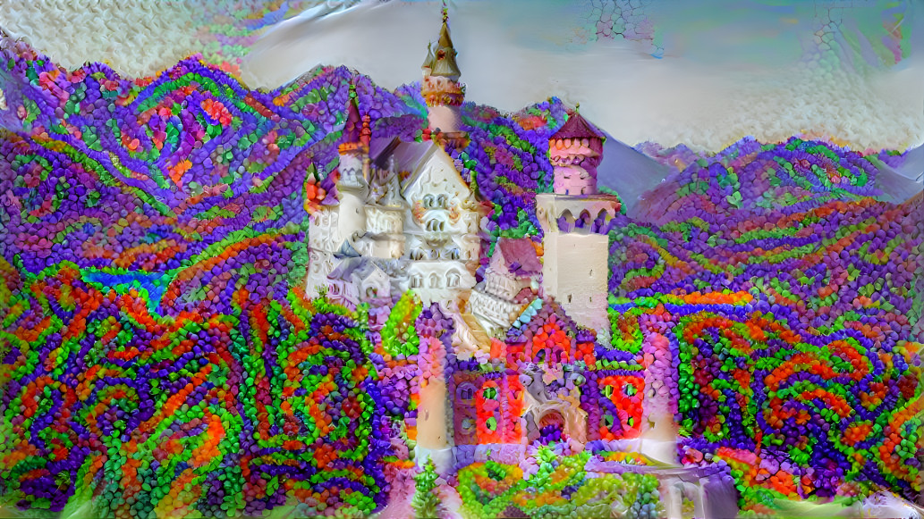 Neuschwanstein with T2D cake deep style