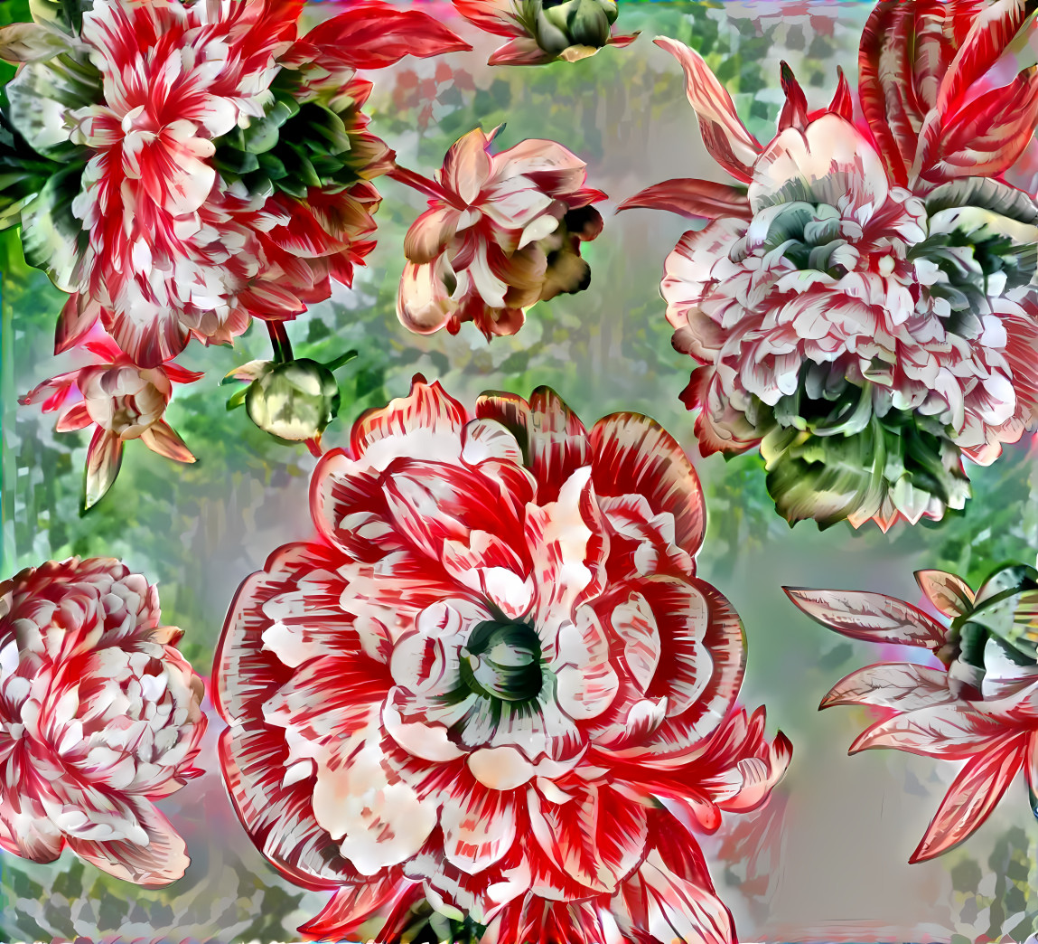 Flowers colored with tulip kaleidsocope style