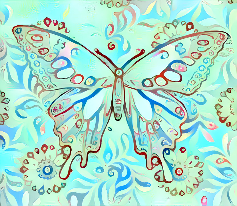 butterfly with mandala deep style