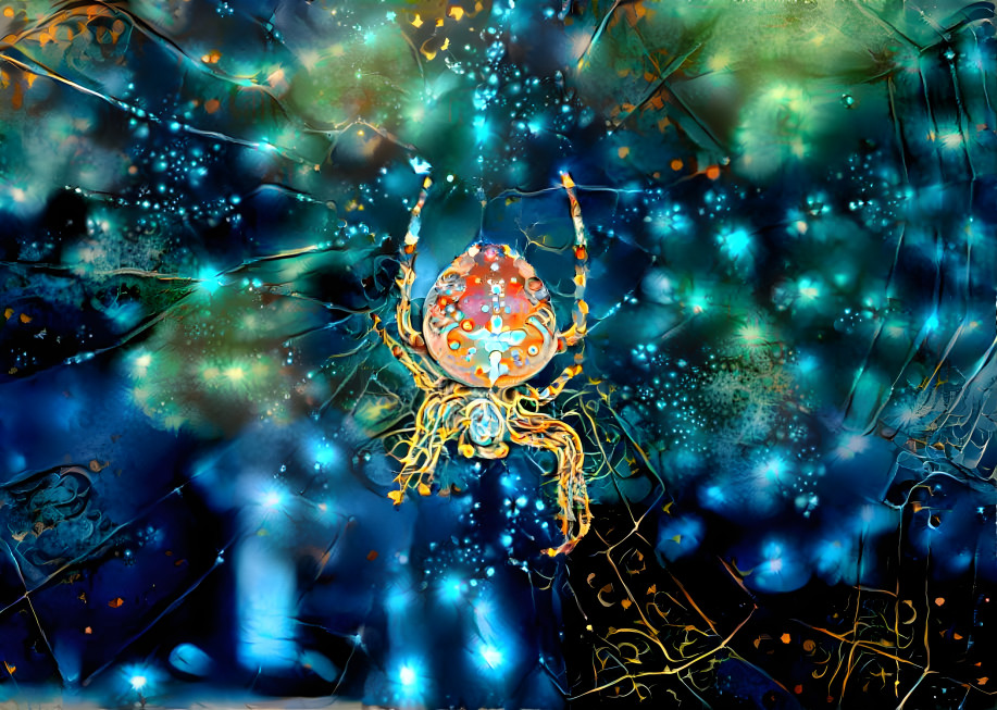 pumpkin spider in starlight