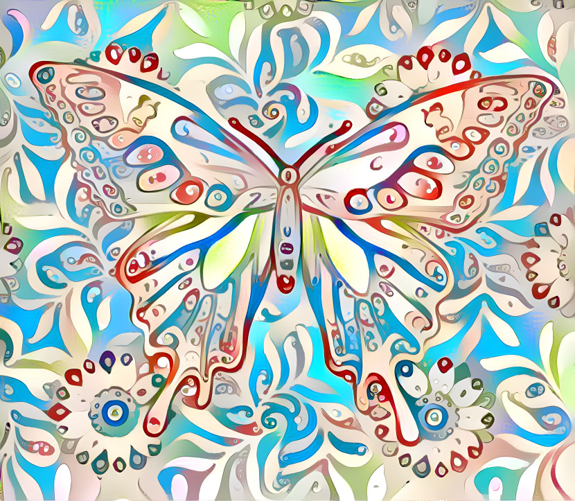 Butterfly with colorful mandala