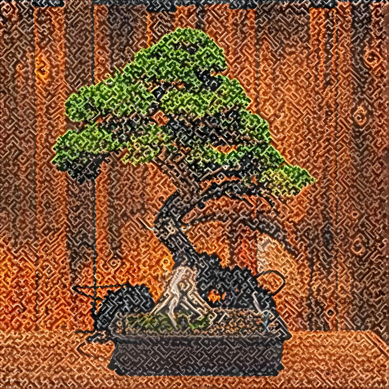 Bonsai with CA-generated texture