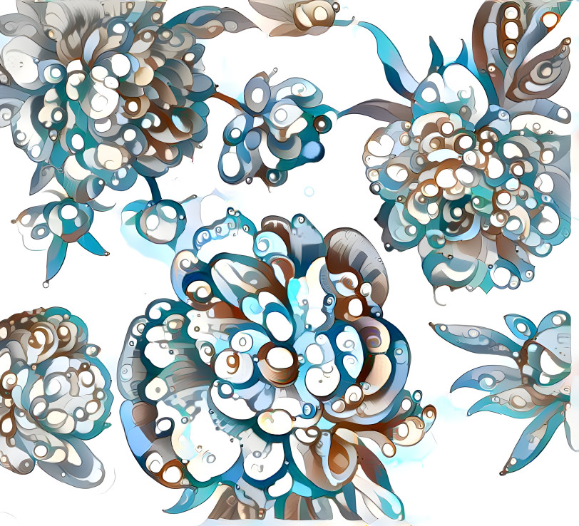 Flowers with ocean palette