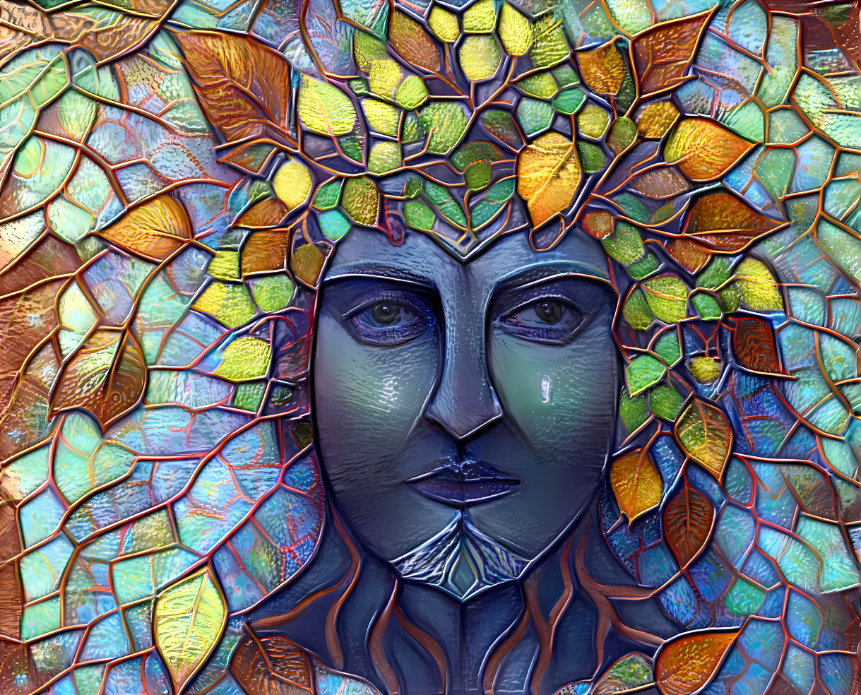 Stained Glass Green Man