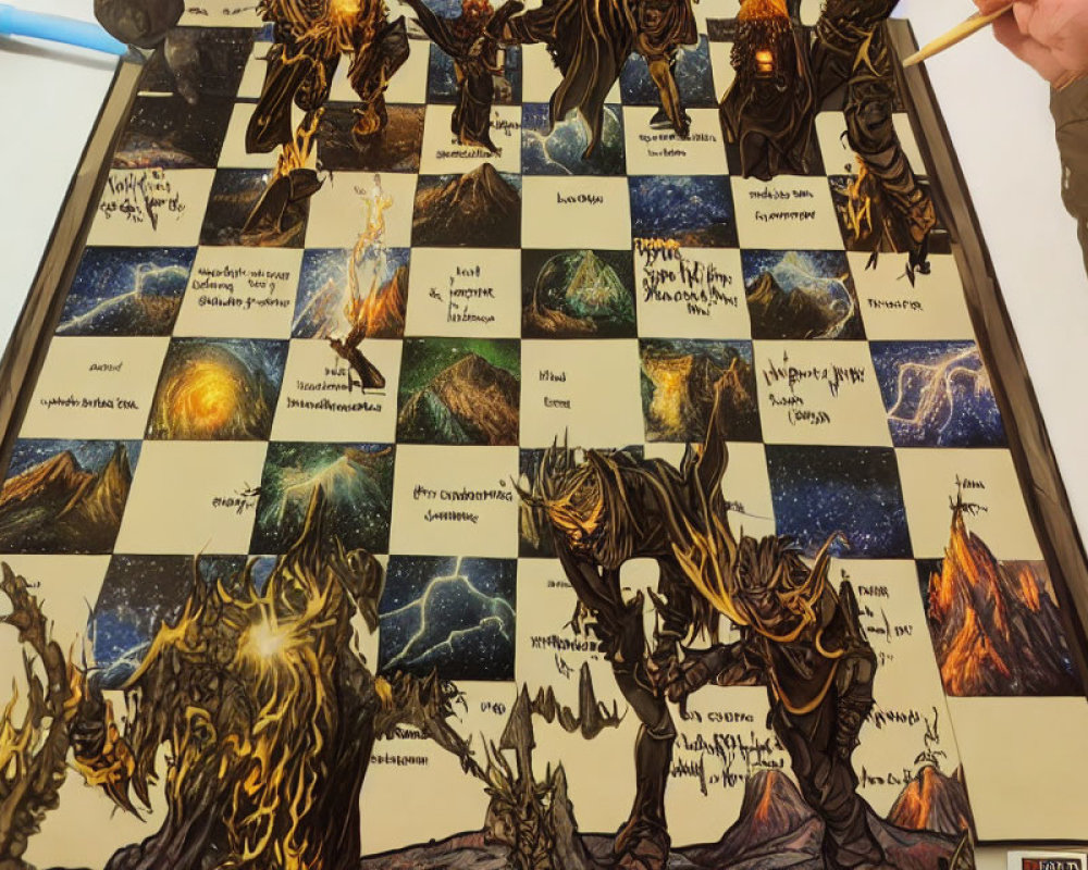 Fantasy Art Jigsaw Puzzle with Dragons and Cosmic Landscapes