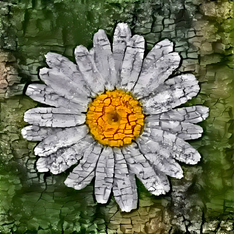 Daisy on Bark