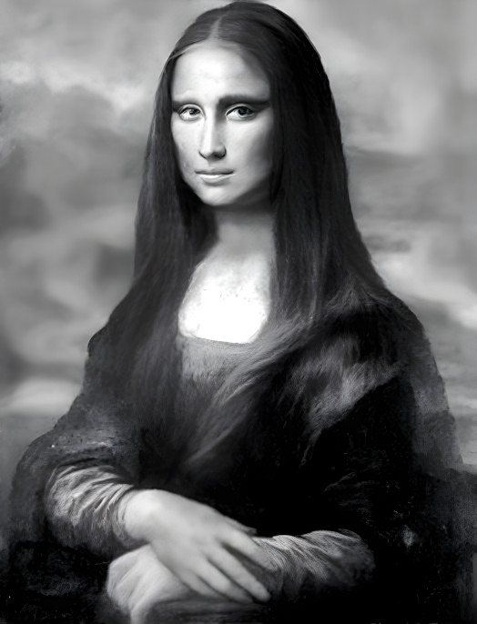 B and W Makeover Masterpiece of the Mona Lisa