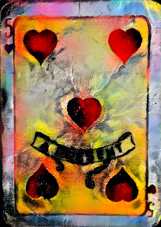 'Playing Card/Tarot Series' - 5 of Hearts