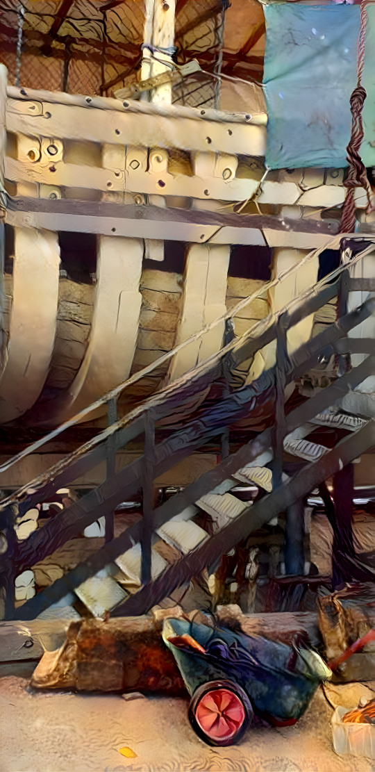 Ship repairs on the dock