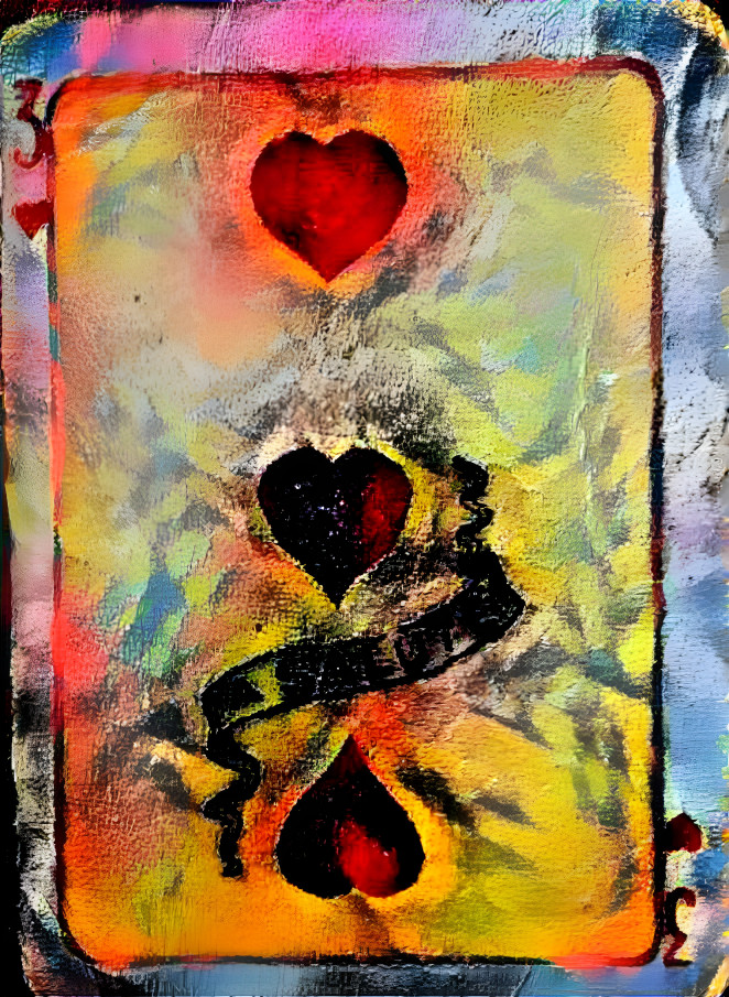 From the "Cards and Tarot' Series - 3 of Hearts