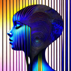 Colorful digital artwork: Face profile with galaxy swirls