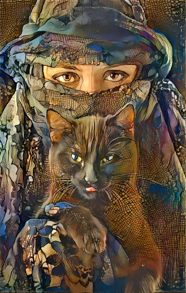 Lady with cat