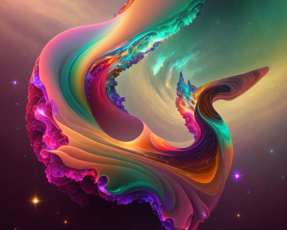 Colorful Abstract Cosmic Swirl with Nebula Background