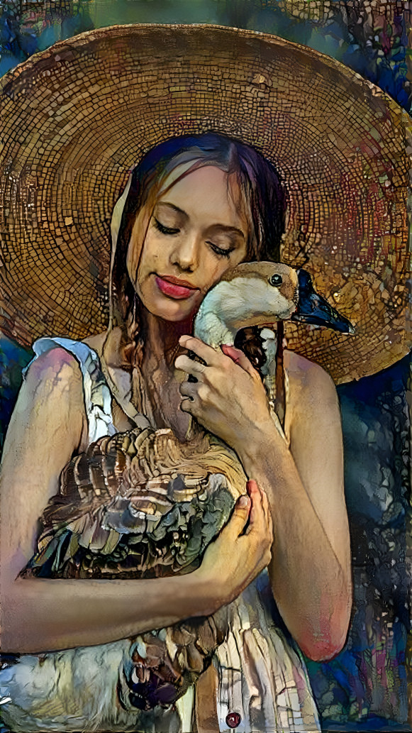 Girl with goose