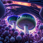 Colorful digital artwork of cosmic whirlpool with swirling patterns in blues and purples