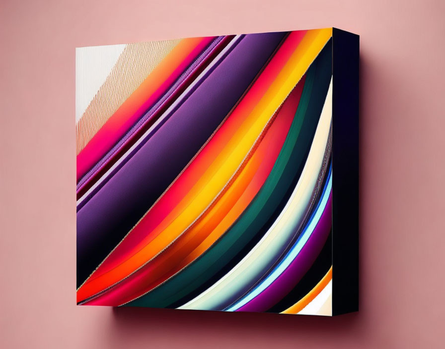 Vibrant Colorful Abstract Canvas with Swirling Colors