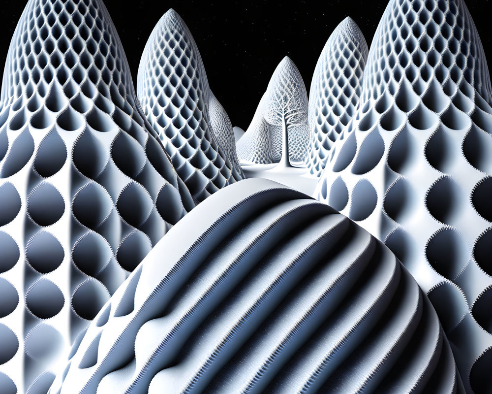 Symmetrical Cone-Like Structures in Abstract 3D Landscape