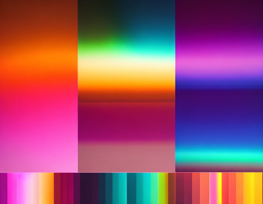 Colorful Abstract Image with Gradient Bars in Spectrum Hues