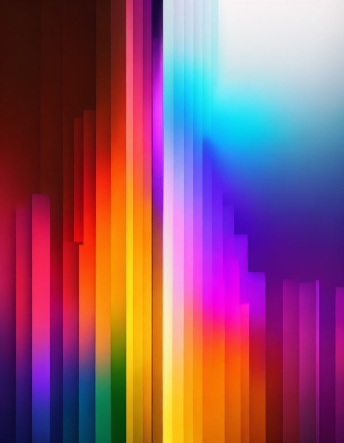 Vibrant abstract background: vertical gradient bars from warm to cool hues