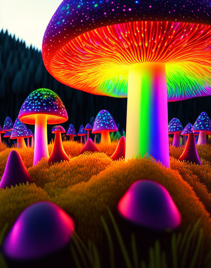 Rainbow Mushrooms