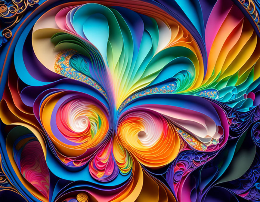 Colorful Swirling Abstract Pattern Resembling Peacock Feather