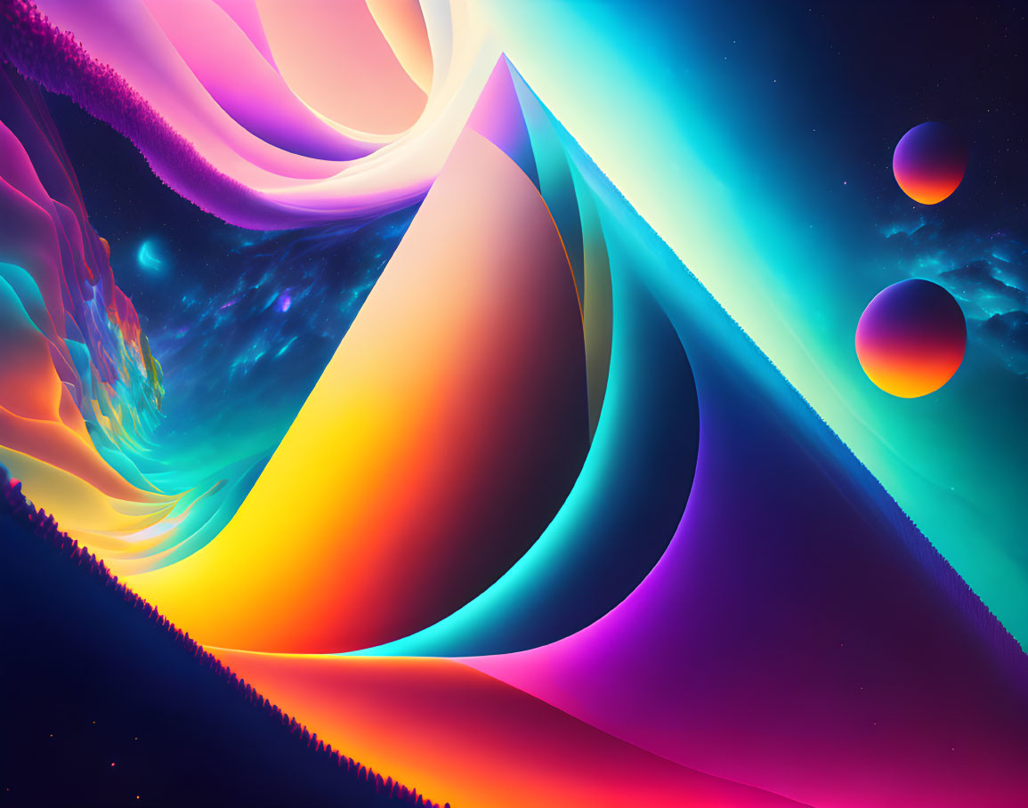 Colorful Geometric Shapes in Cosmic Background