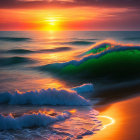 Sailboat on serene sea at sunset with warm glow and reflections