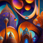 Colorful Abstract Art: Architectural & Cosmic Elements