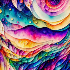 Colorful Psychedelic Artwork of Detailed Face with Single Eye