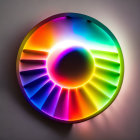 Colorful Rainbow Spectrum Paper Light Sculpture with Fanned-Out Design