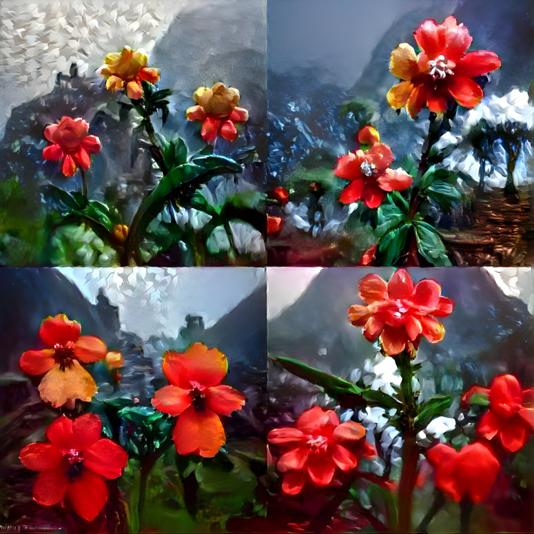 Orange flowers on Machu Picchu