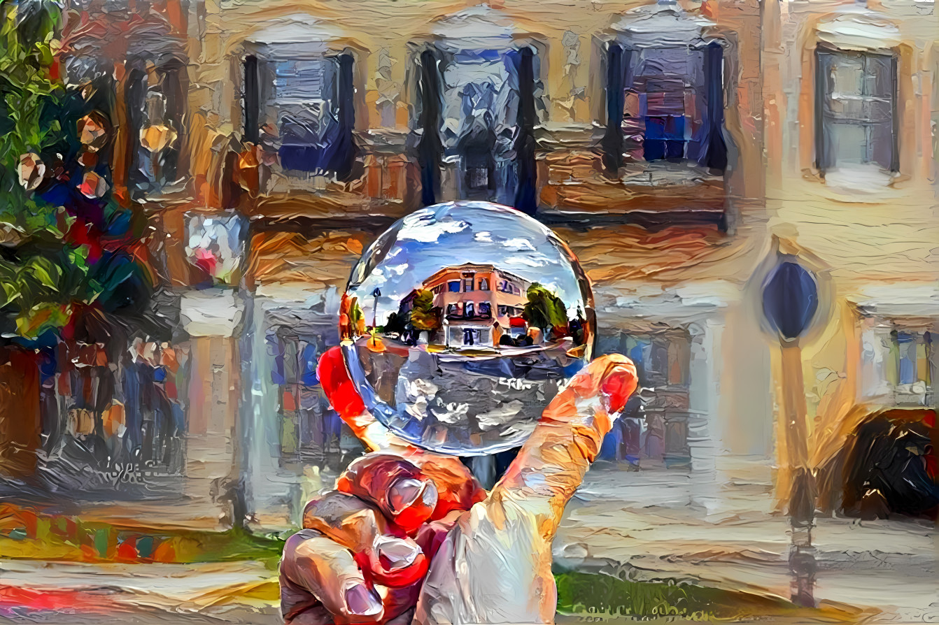 Building Seen Through Crystal Ball 