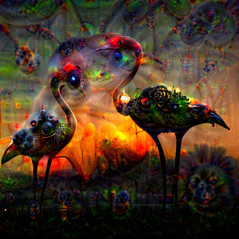 DMT Flamingos at Sunset 