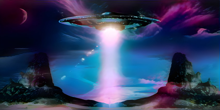 UFO abducting a human