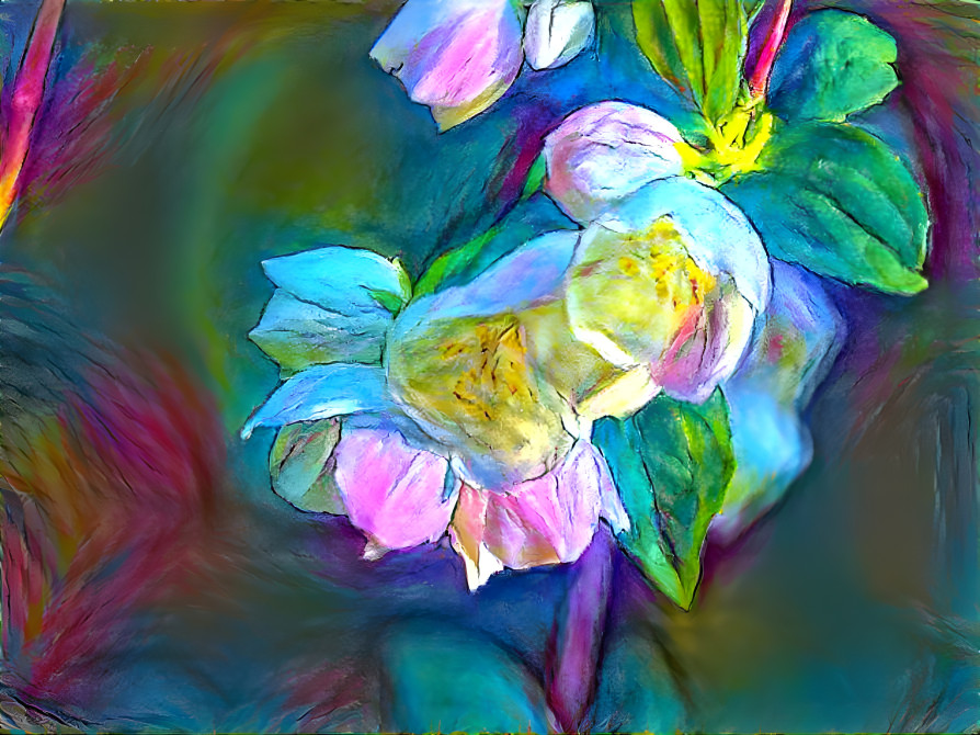 Philadelphus in pastel