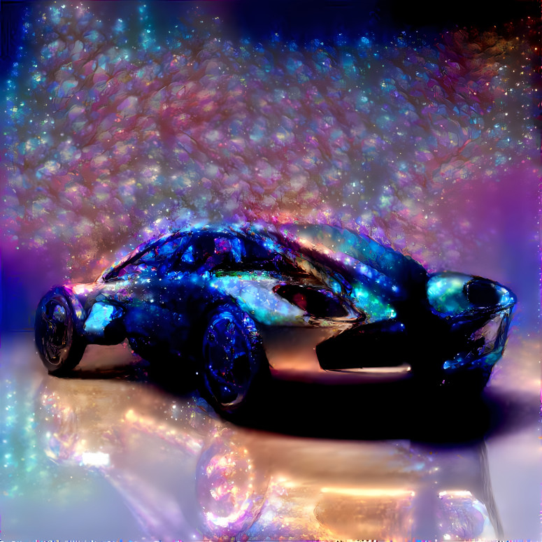 Concept car in the stardust