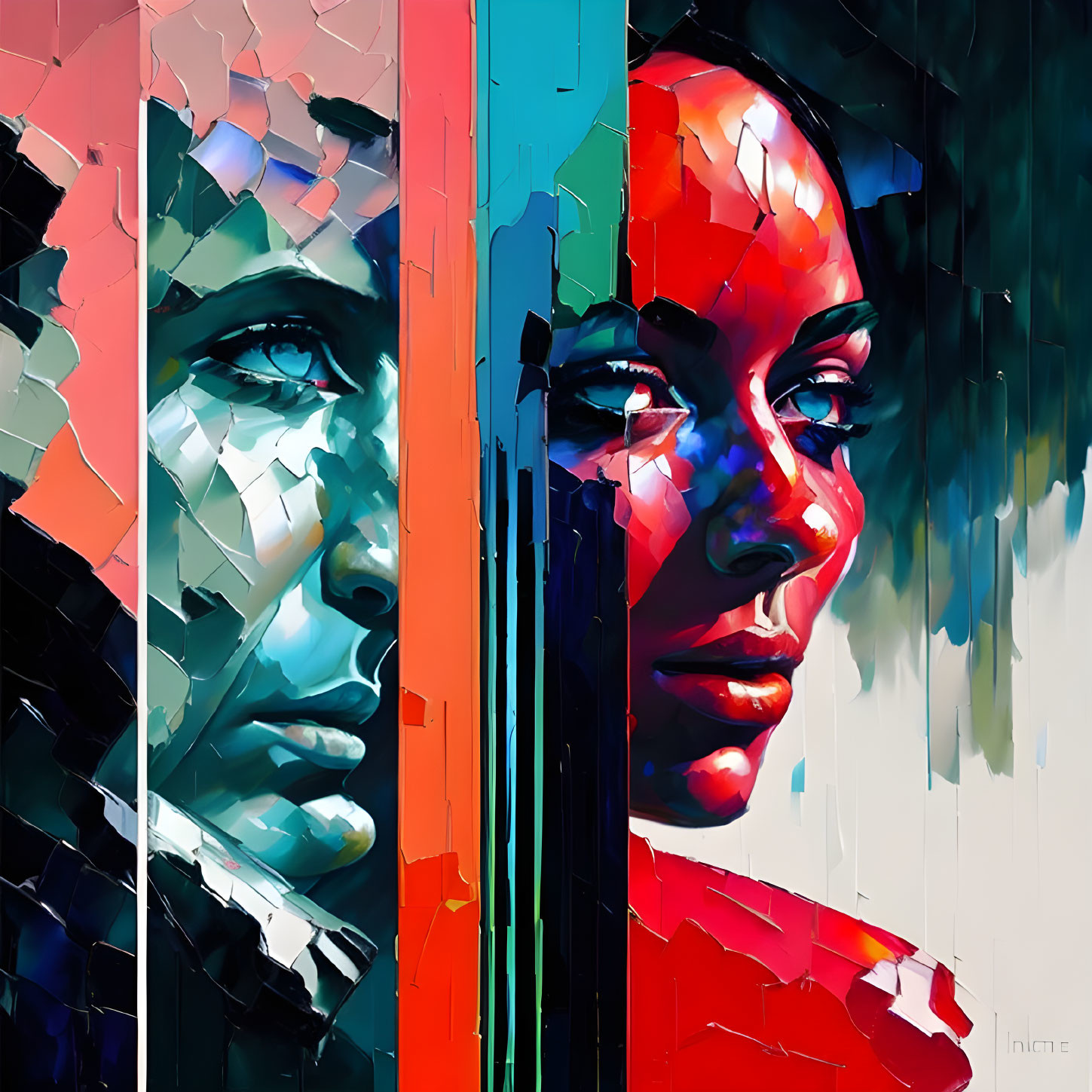 Vivid Abstract Realistic Portraits on Canvas